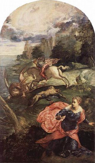 Jacopo Tintoretto Der Hl. Georg und der Drachen oil painting image